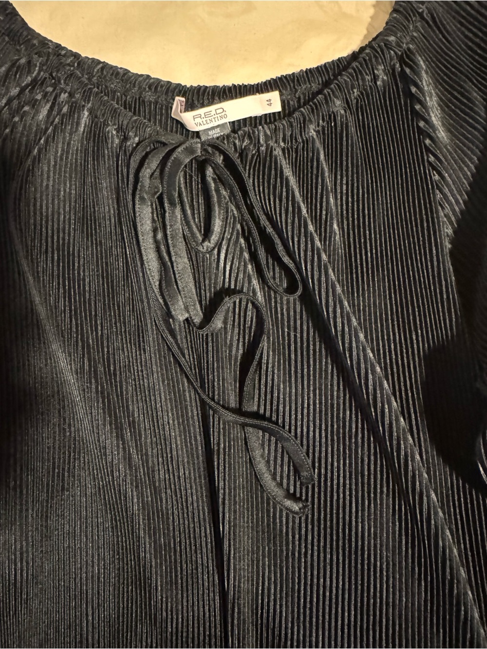 RED Valentino Pleated Midi Dress in Black - Picture 3 of 5